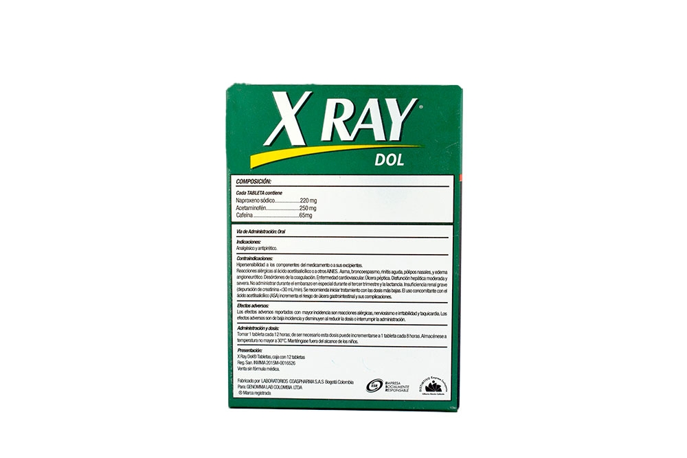 Comprar X Ray Dol Caja Con 12 Tabletas En Farmalisto Colombia