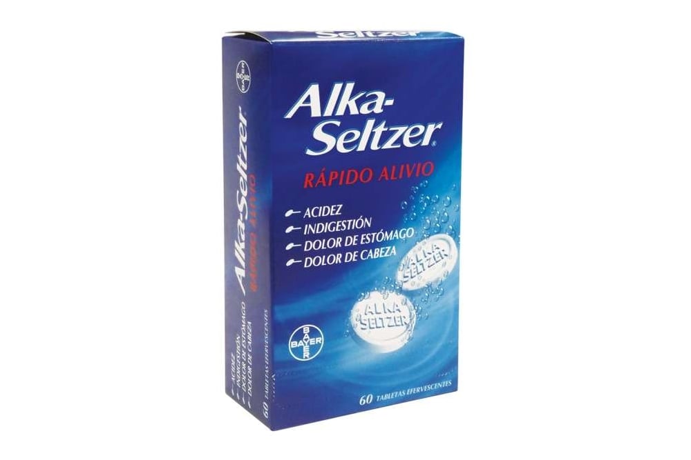 BAYER - ALKA SELTZER - CAJA X 60 TABLETAS EFERVESCENTES - ANTIÁCIDO