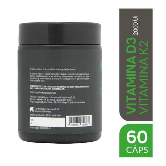 VITAMINA D3 2000 UI + VITAMNA K2 80 MCG FRASCO 60 CAPSULAS BLANDAS RESUNDAY