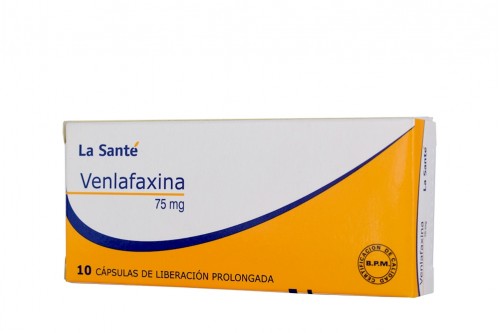 Venlafaxina 75 mg Caja Con 10 Cápsulas De Liberación Prolongada Rx1 Rx4