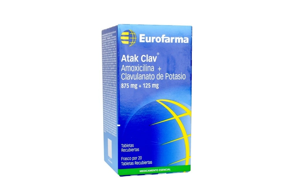 Atak Clav 875 / 125 mg Caja Con Frasco Con 20 Tabletas Recubiertas Rx Rx2