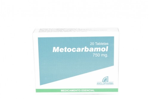 Metocarbamol 750 mg Caja Con 20 Tabletas Rx.