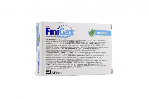 Finigax Sabor Menta Caja Con 20 Tabletas Masticables