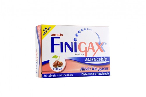 Finigax Sin Azúcar Caja Con 36 Tabletas Masticables - Sabor Cereza