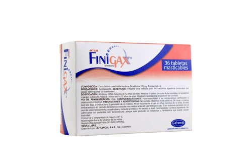 Finigax Sin Azúcar Caja Con 36 Tabletas Masticables - Sabor Cereza