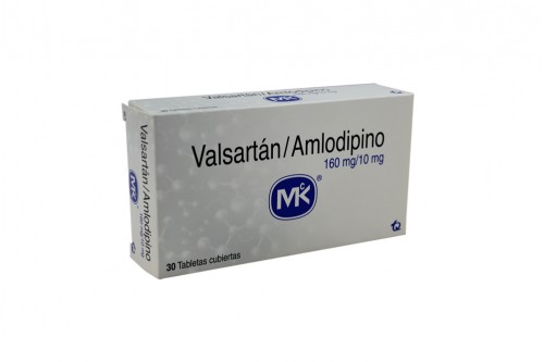 Valsartan Amlodipino 160 / 10 Mg Caja Con 30 Tabletas Rx1 Rx4