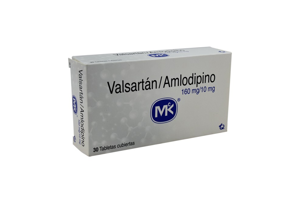 Valsartan Amlodipino 160 / 10 Mg Caja Con 30 Tabletas Rx1 Rx4