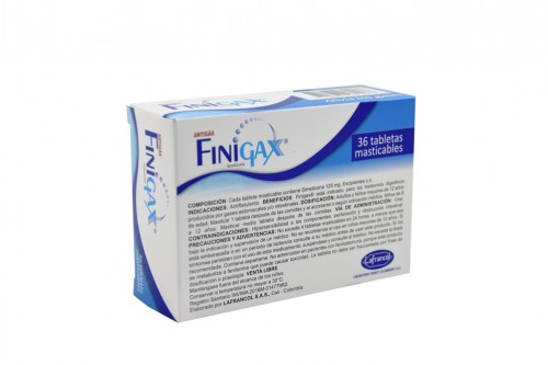 Finigax 125 Mg Caja Con 36 Tabletas – Sabor Menta