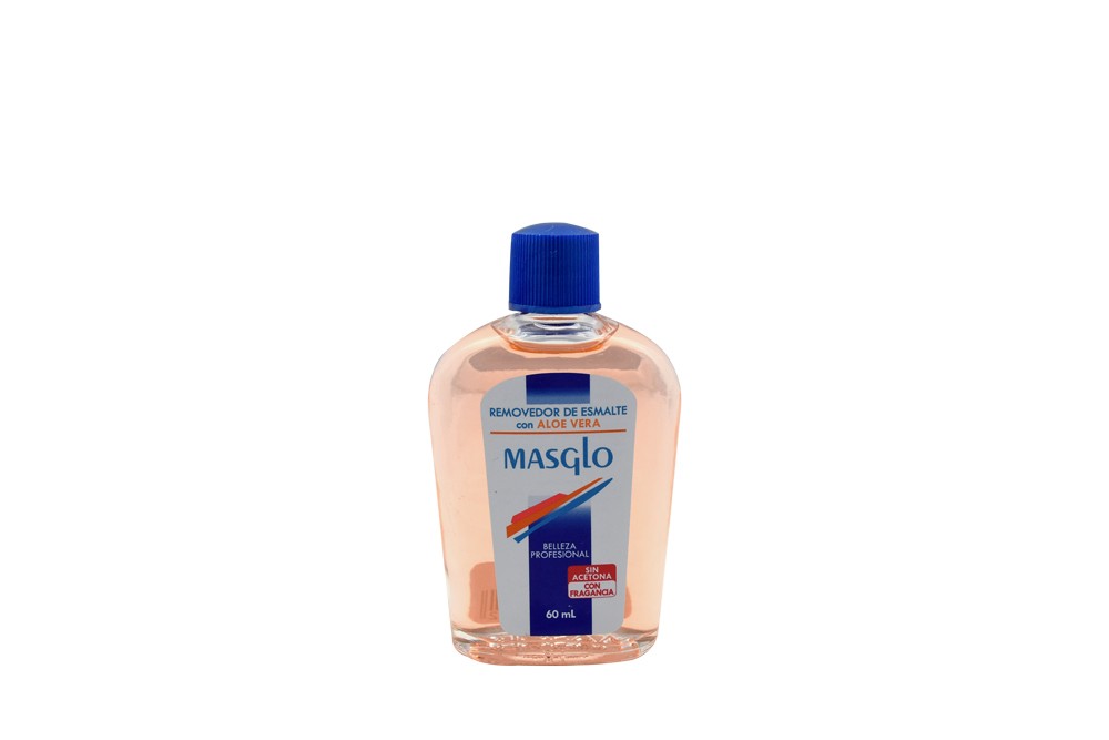 Removedor De Esmalte Masglo Con Fragancia Y Aloe Vera Frasco Con 60 mL