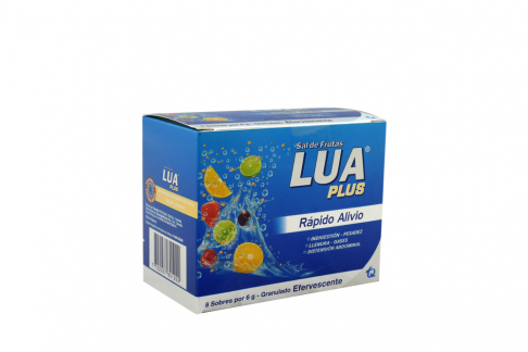 Sal De Frutas Lua Simeticona + Bicarbonato de Sodio Sabor Limón Caja x 8  Sobres