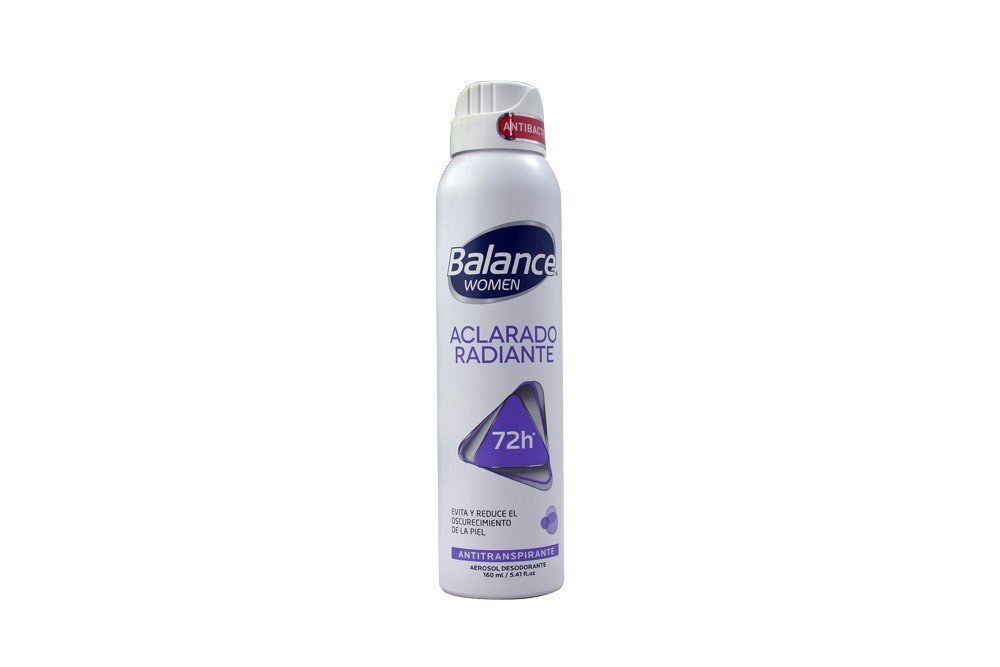 Desodorante Balance Women Aclarado Radiante Aerosol Frasco Con 160 mL