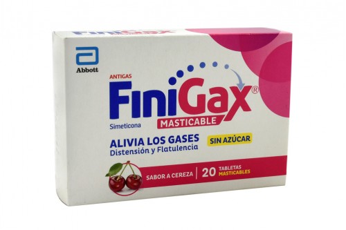 Finigax Caja Con 20 Tabletas Masticables - Sabor Cereza