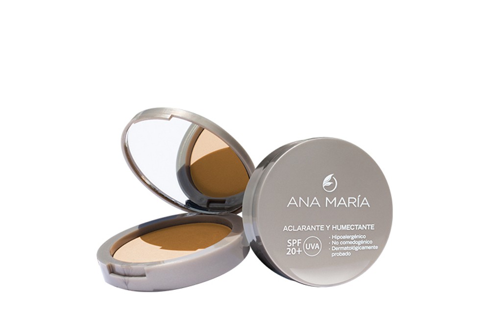 Polvo Facial Compacto Aclarante y Humectante Ana María Estuche Con 15 g - Tono Canela