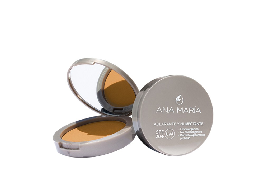 Polvo Facial Compacto Aclarante y Humectante Ana María Estuche Con 15 g - Tono Cocoa