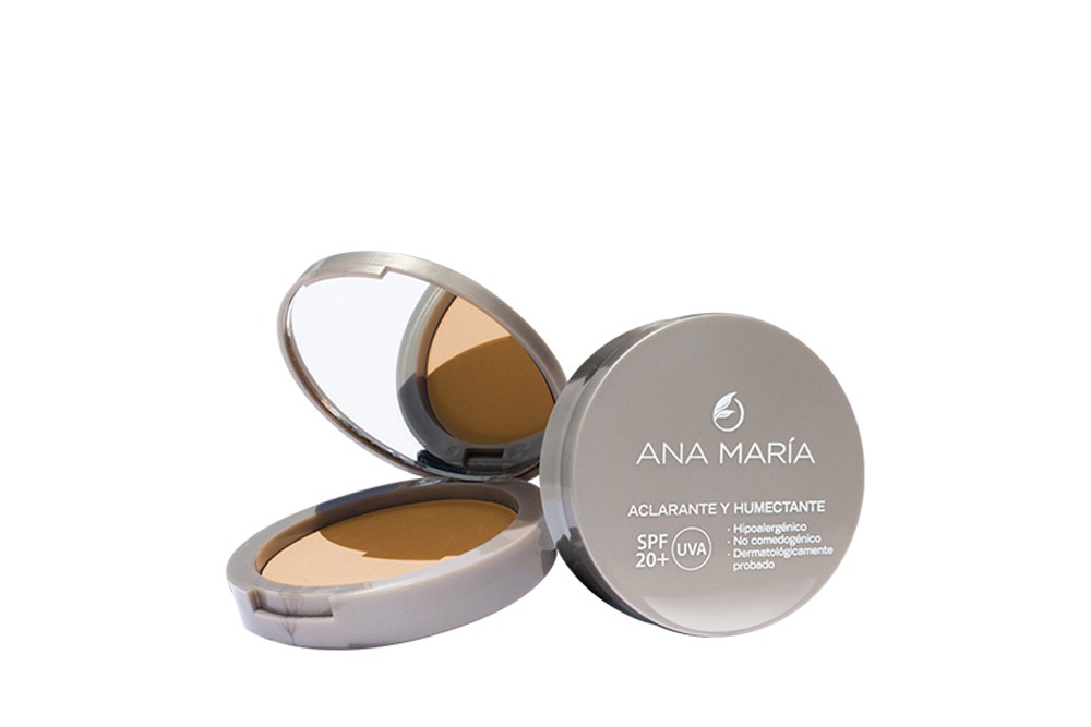 Polvo Facial Compacto Aclarante y Humectante Ana María Estuche Con 15 g - Tono Moca