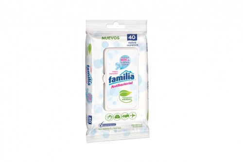 Pañitos Humedos Familia Antibacterial Empaque Con 40 Unidades