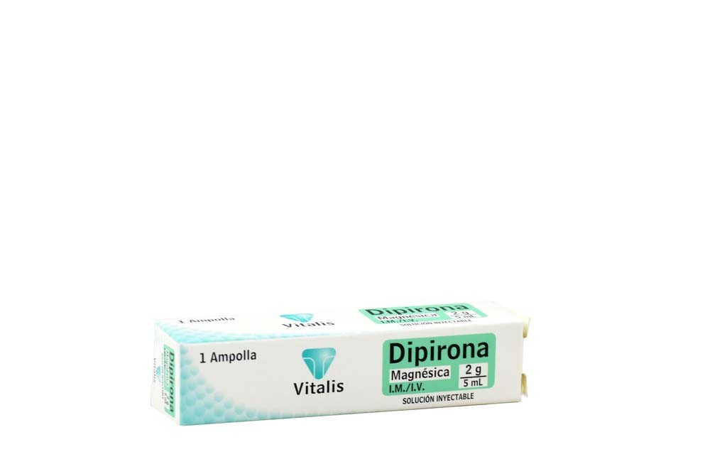 Dipirona Magnésica 2 g/5 mL Solución Inyectable Caja Con 1 Ampolla  Rx