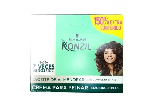 Crema Para Peinar Konzil Rizos Increíbles Caja Con 18 Sobres Con 25 mL C/U