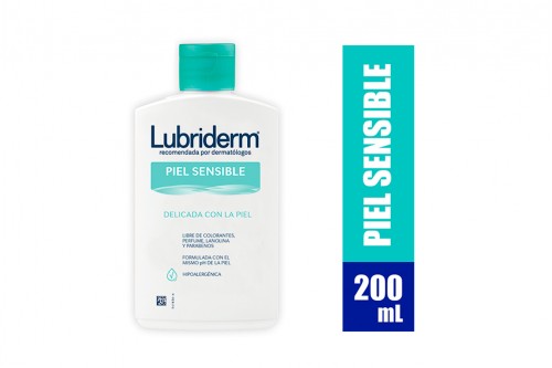 Lubriderm Piel Sensible Hipoalergénica  Frasco Con 200 mL