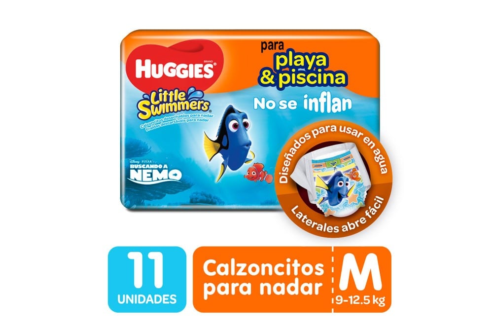 Pañales para el Agua Huggies Little Swimmers Etapa 2 / M  Paca Con 11 Unidades