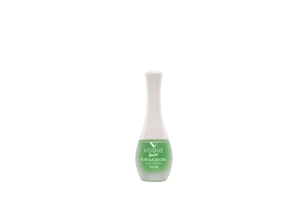 Base Vogue Fortalecedor De Uñas Ajo Limón Frasco Con 10 mL