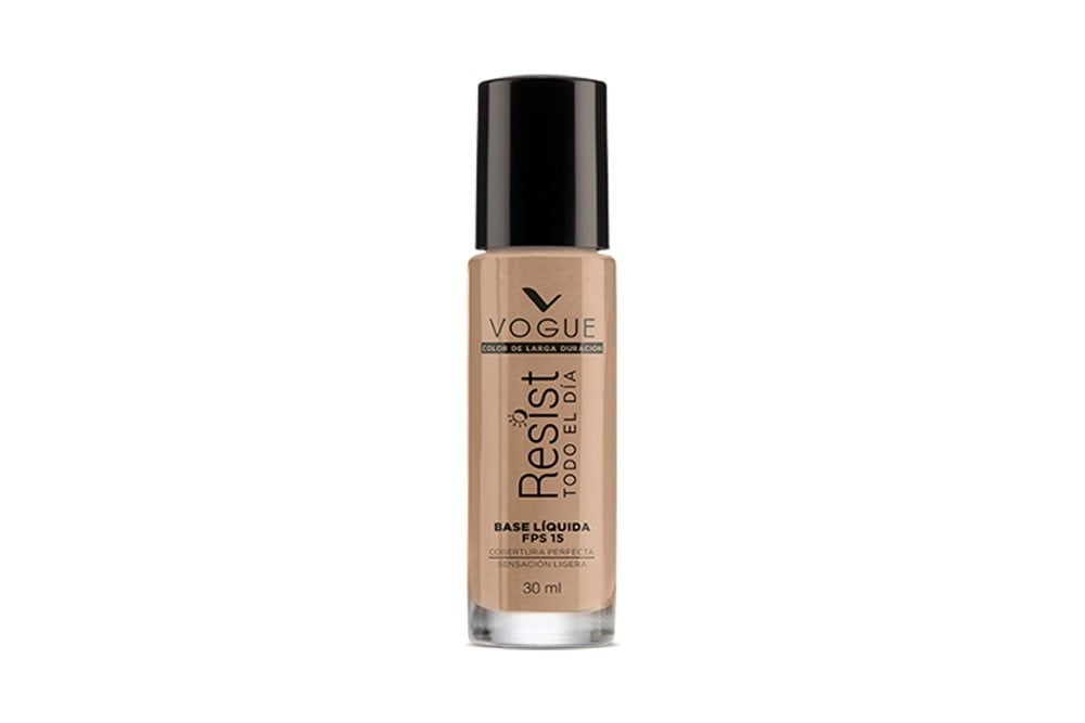 Base Líquida Vogue Resist FPS 15 Tono Bronce Frasco Con 30 mL