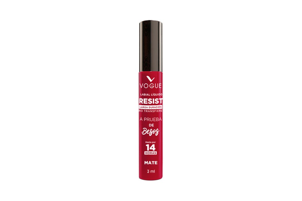 Labial Líquido Vogue Resist A Prueba De Besos Tono Decidida Frasco Con 3 mL