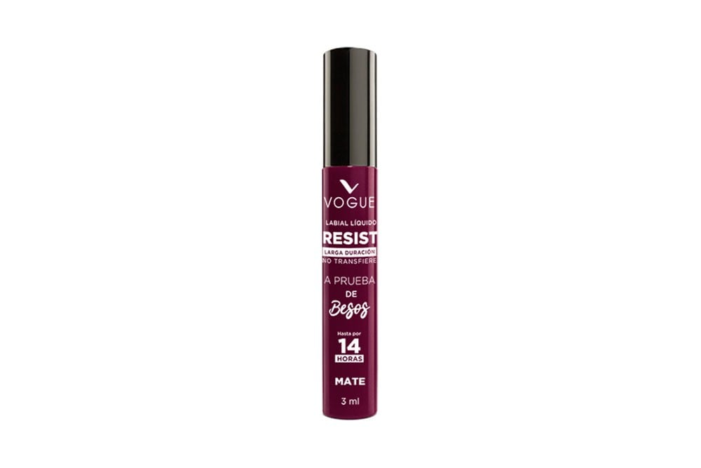 Labial Líquido Vogue Resist A Prueba De Besos Tono Valiente Frasco Con 3 mL