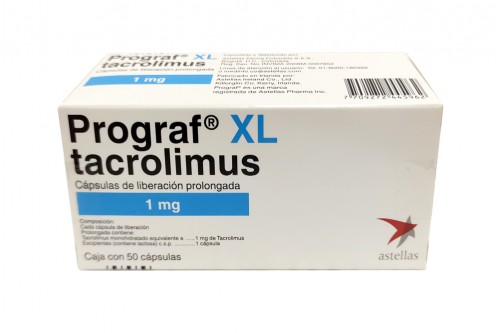 Prograf XL 1 mg Caja Con 50 Cápsulas De Liberación Prolongada Rx1 Rx4