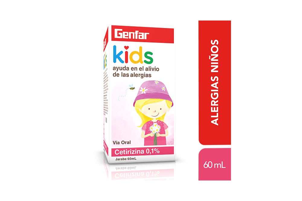 Cetirizina Jarabe 0.1% Genfar Kids Caja Con Frasco Con 60 Ml