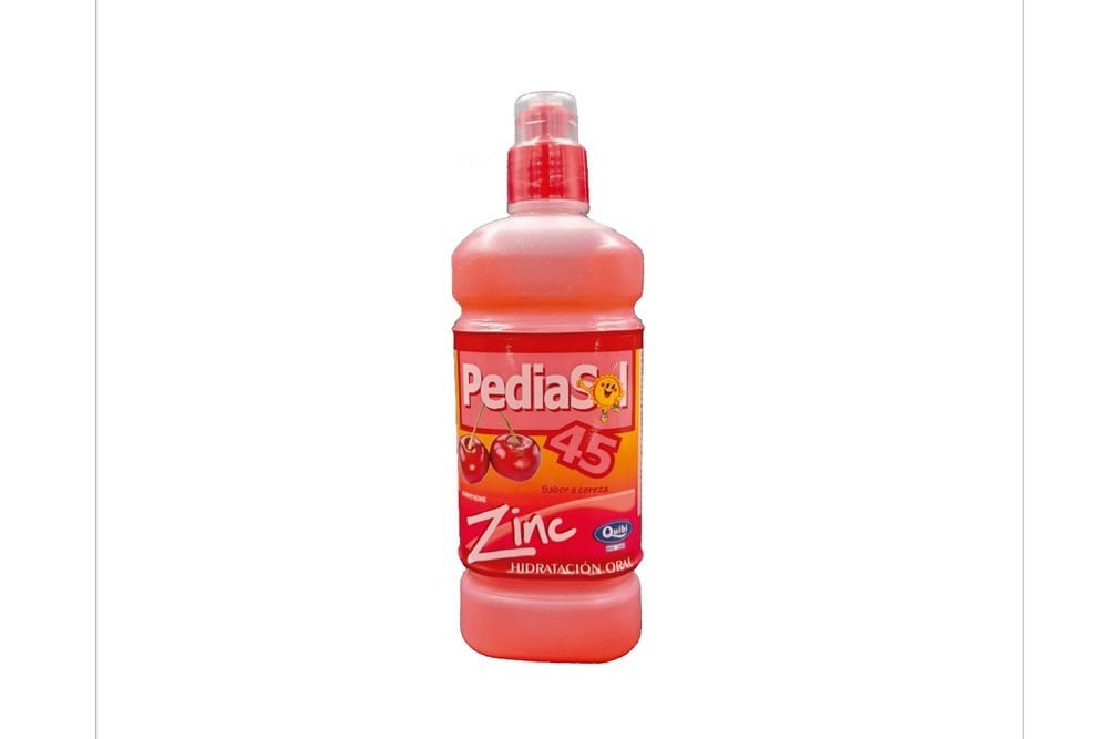 Pediasol 45 Zinc Frasco Con 500 mL - Sabor Cereza