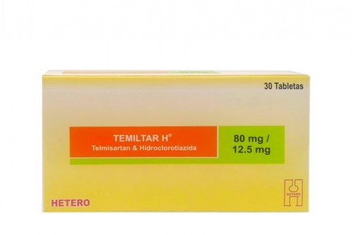 Temiltar H 80 mg / 12.5 mg Caja De 30 Tabletas Rx1 Rx4