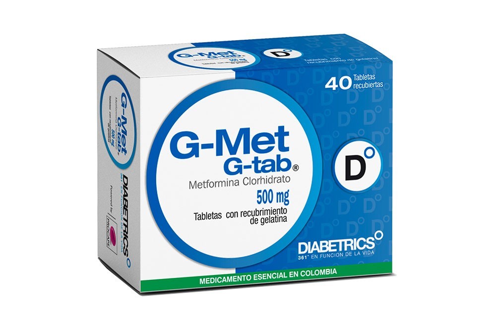 G-Met 500 Mg En Caja Con 40 Tabletas Rx Col Rx4