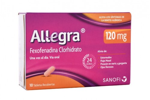 Allegra 120 Mg Caja Con 10 Tabletas Recubiertas