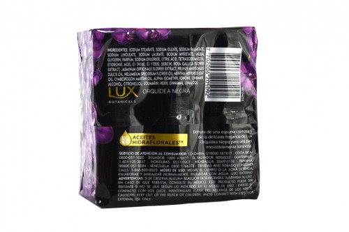 Jabón Con Glicerina Lux Botanicals Orquídea Negra 3 unidades Con 125 gr