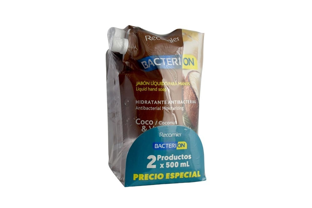 Jabón Bacterion Liquido Coco 2 Doypack De 500 mL Precio Especial