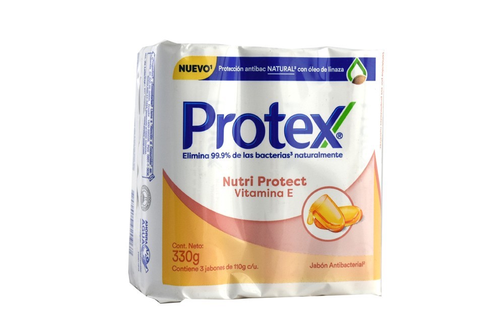 JABON PROTEX VITAMINA E NUTRI PROTECT BARRA 110 GR 3 UND