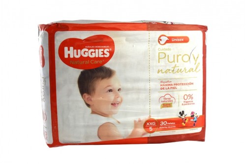 Pañales Huggies Natural Care Etapa 5 / Xxg Empaque Por 30 Unidades