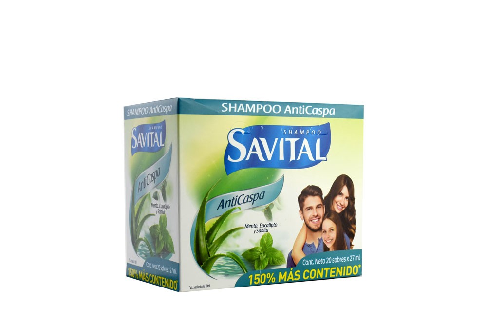 Champu Savital Anticaspa En Caja 20 Sobres 27 mL