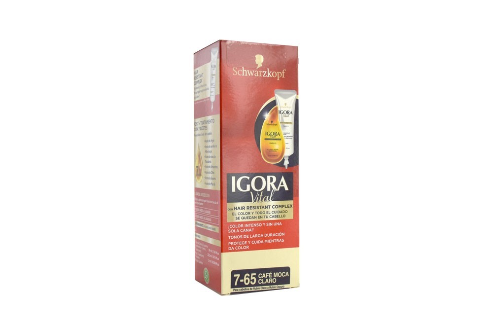 Tinte Igora Vital Cafe Moca Claro Caja Con Tubo De 7.65