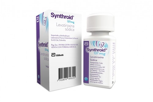 Synthroid 137 mcg Caja Con Frasco De 90 Tabletas