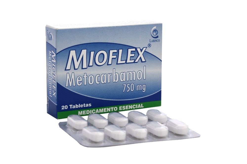 Mioflex Metocarbamol 750 Mg En Caja Por 20 Tabletas RX- RX4