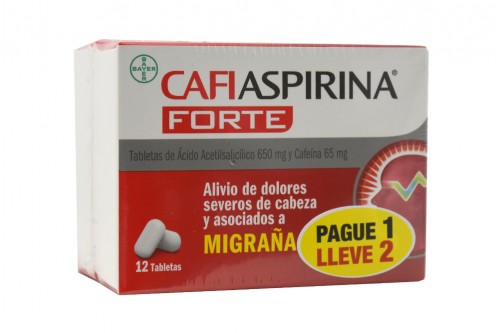 Cafiaspirina Forte Caja De 12 Tabletas Pague 1 Lleve 2 Cajas