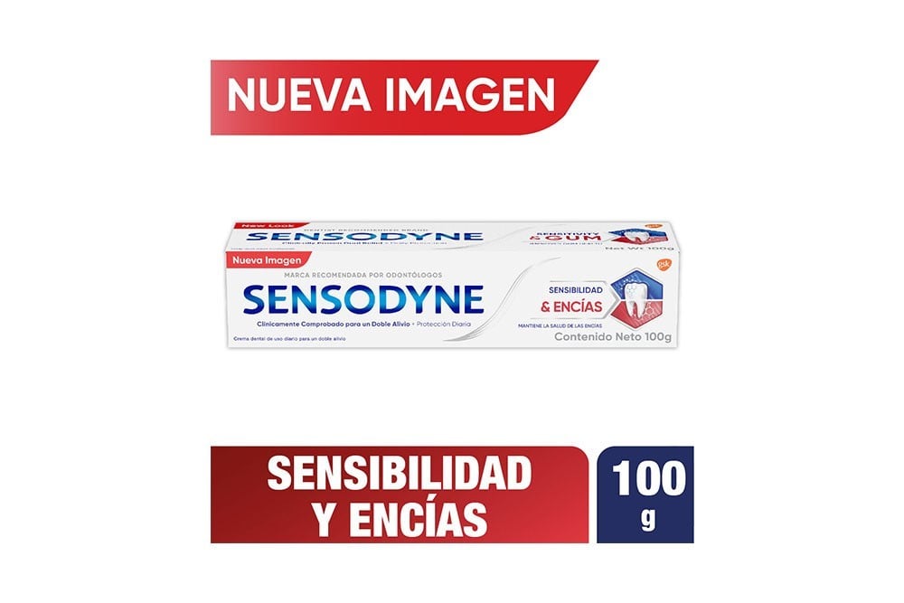 Crema Dental Sensodyne Sensibilidad y Encias Caja con Tuno con 100 G