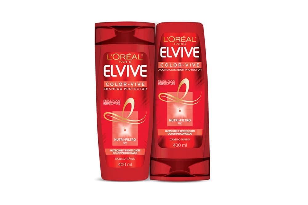 Shampoo Elvive Color Vive Caja Con Frasco De 400 mL +Acondicionador Frasco Con 400 mL