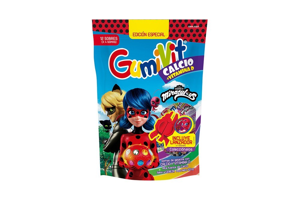 Gumivit Calcio + Vit D Ladybug En Bolsa Por 12 Sobres