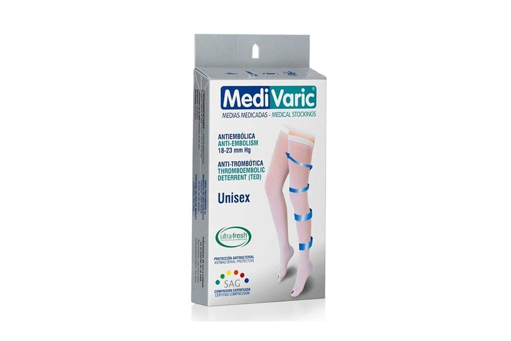 Media Medivaric Antiembólica Muslo Blanco Talla M 1 Par