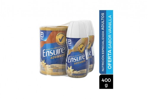 Ensure Advance Vainilla 2 Botellas De 220 mL + Lata De 400g