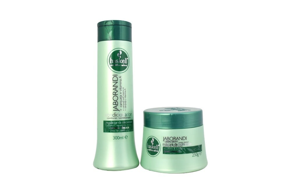 Mascarilla Hidratante Haskell Jaborandi Pote Con 250 g y Acondicionador Haskell Jaborandi Frasco Con 300 mL