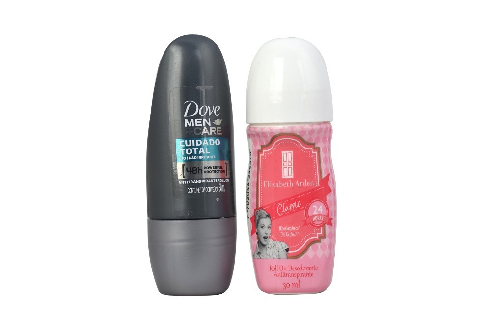 Desodorante Elizabeth Arden Classic Roll-On Con 30 mL y Desodorante Dove Men Clean Comfort Frasco Con 30 mL